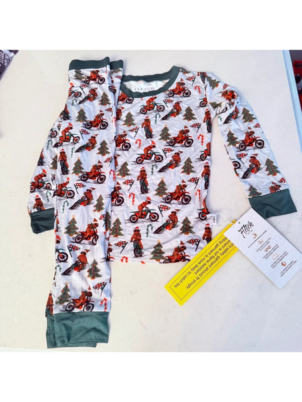 Fletch holiday gingerbread moto bamboo pajamas
